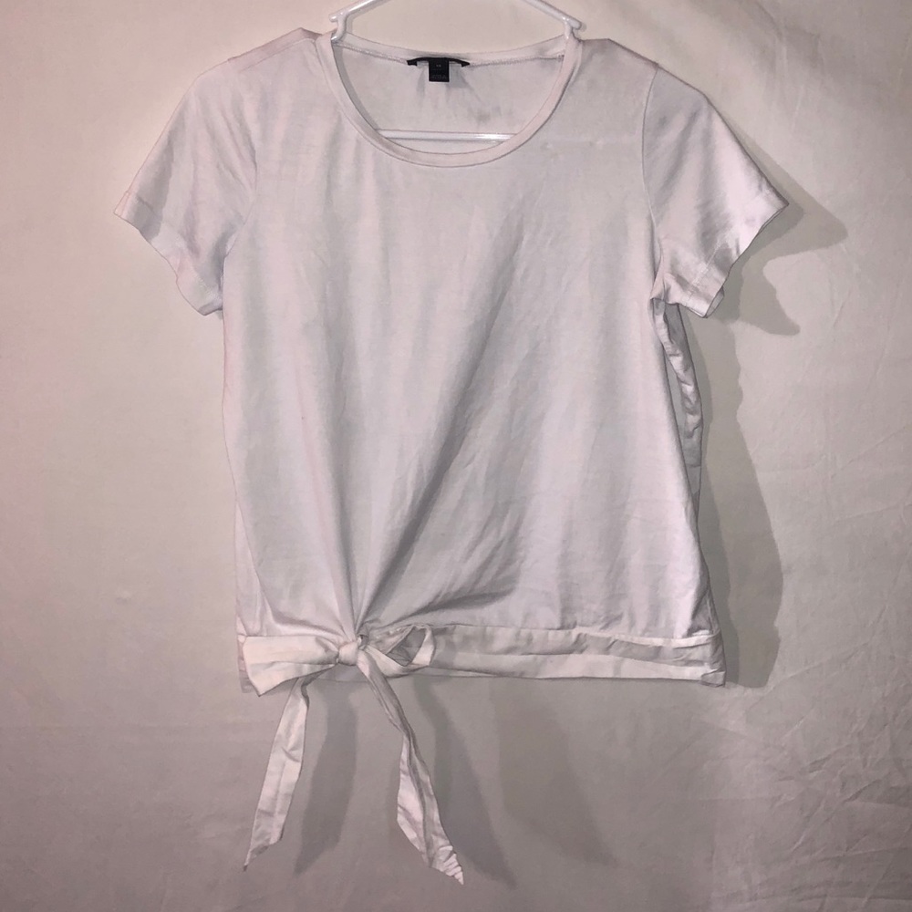 Jcrew White Tie Crop Tee